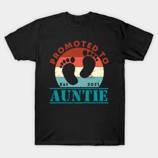 Vintage Promoted to Auntie 2021 new Aunt gift Auntie T-Shirt